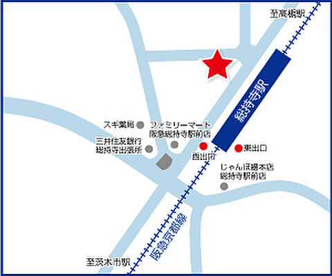 ハウスドゥ 茨木総持寺駅前 株式会社Life Arkの周辺地図