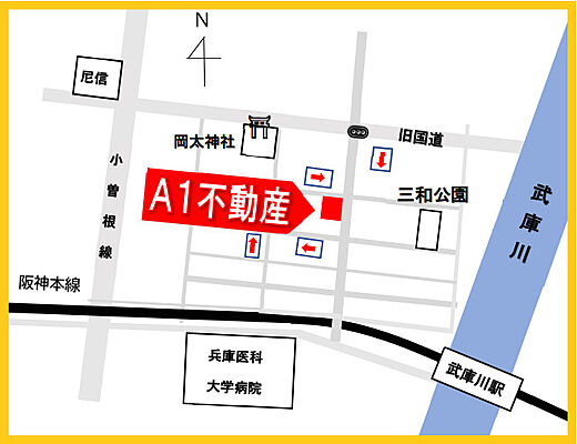 A1不動産の周辺地図