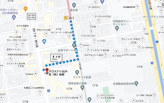 ハウスドゥ 北29条 株式会社総和の周辺地図