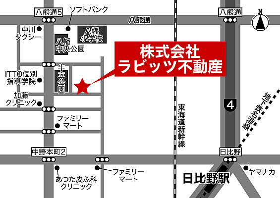 株式会社ラビッツ不動産の周辺地図