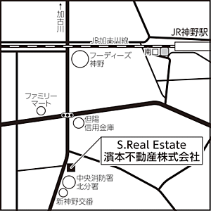 濱本不動産株式会社の周辺地図