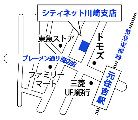 株式会社シティネット 川崎支店の周辺地図