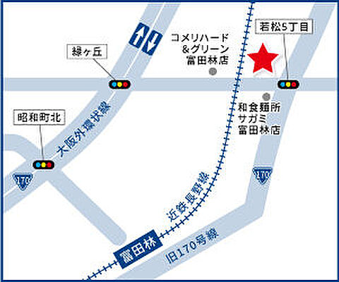ハウスドゥ 富田林若松町 株式会社ミヤプロの周辺地図
