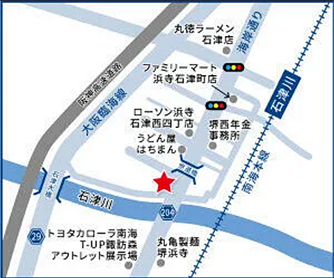 ハウスドゥ 浜寺石津 株式会社ライドホームの周辺地図
