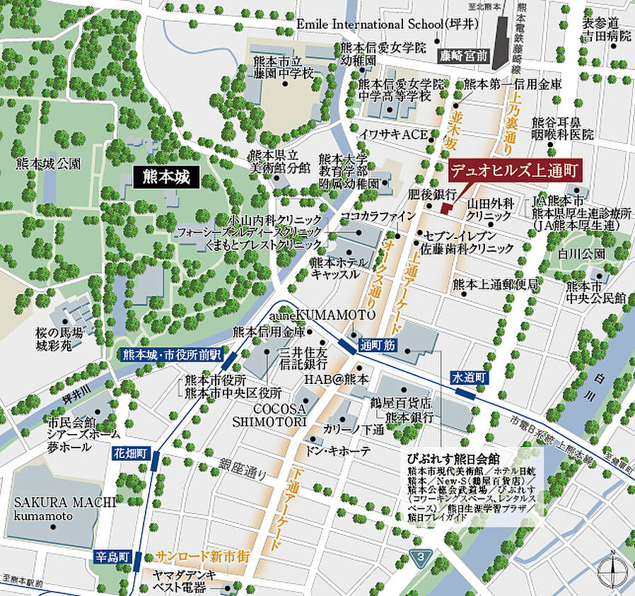 デュオヒルズ上通町：案内図