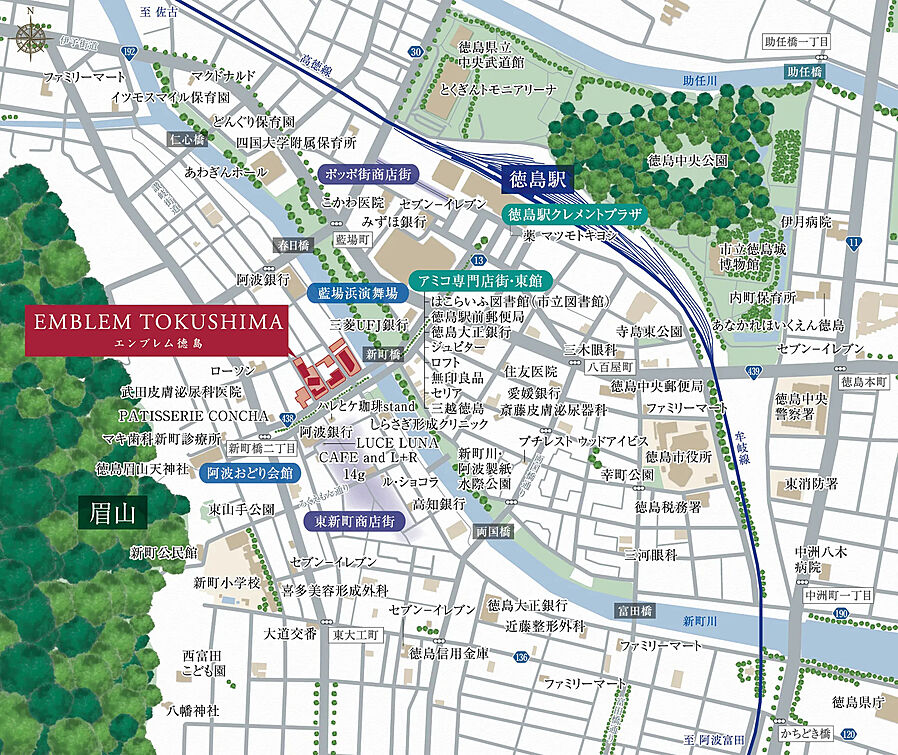 エンブレム徳島：案内図