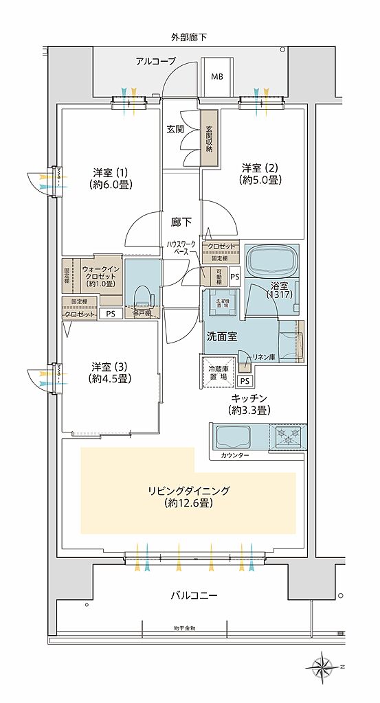 デュオヒルズ水賀池公園ヴェリテ 間取り 【第2期1次】O