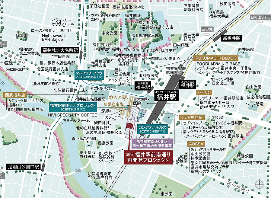 （仮称）福井駅前南通り再開発プロジェクト：案内図