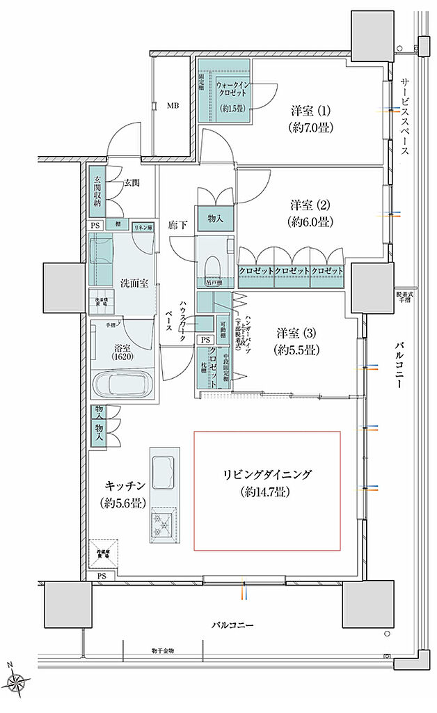 （仮称）福井駅前南通り再開発プロジェクト 間取り J