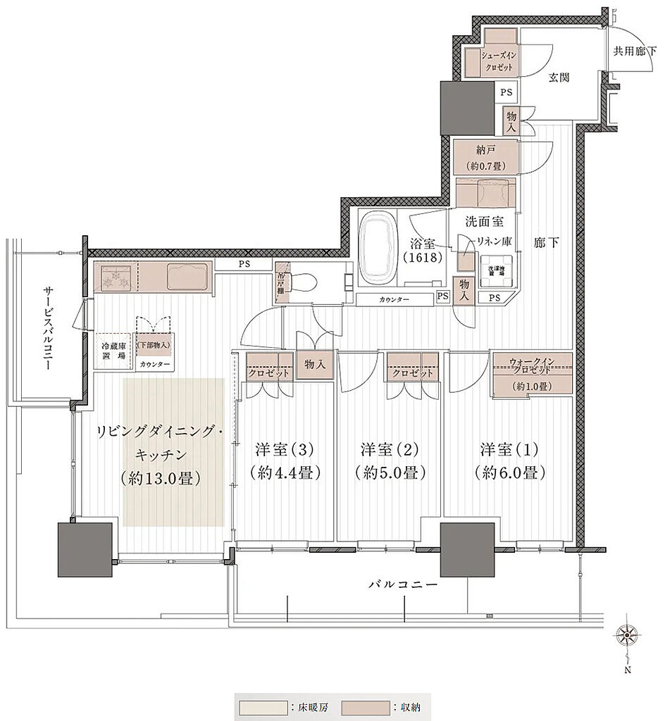デュオヒルズ岡山表町タワー 間取り G