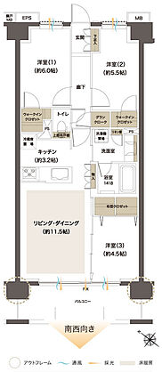 レーベン八乙女駅前THE PREMIER 間取り G