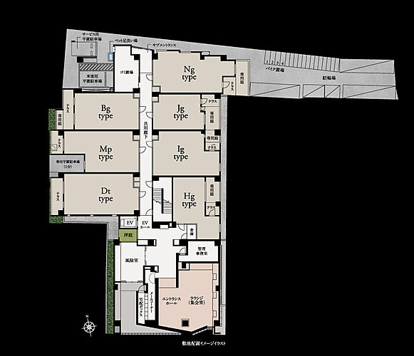 レーベン清水五条 敷地配置イメージイラスト