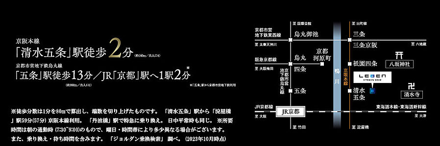レーベン清水五条：交通図