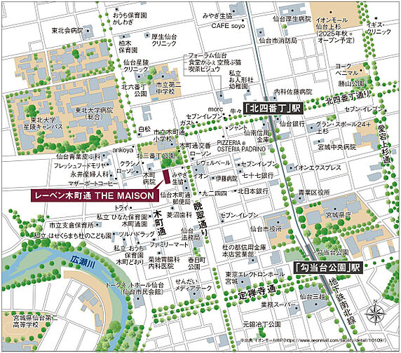 レーベン木町通THE MAISON 現地案内図