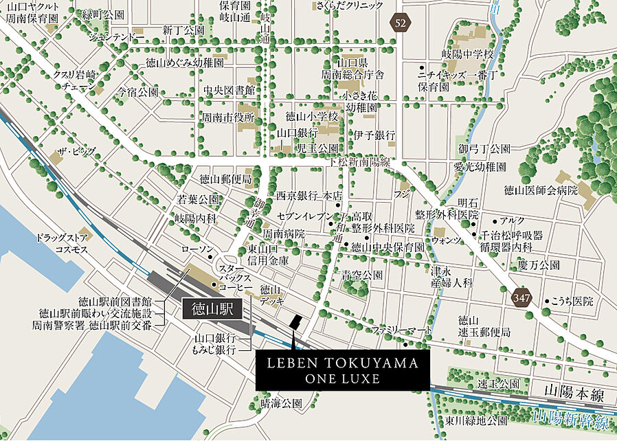 レーベン徳山 ONE LUXE：案内図
