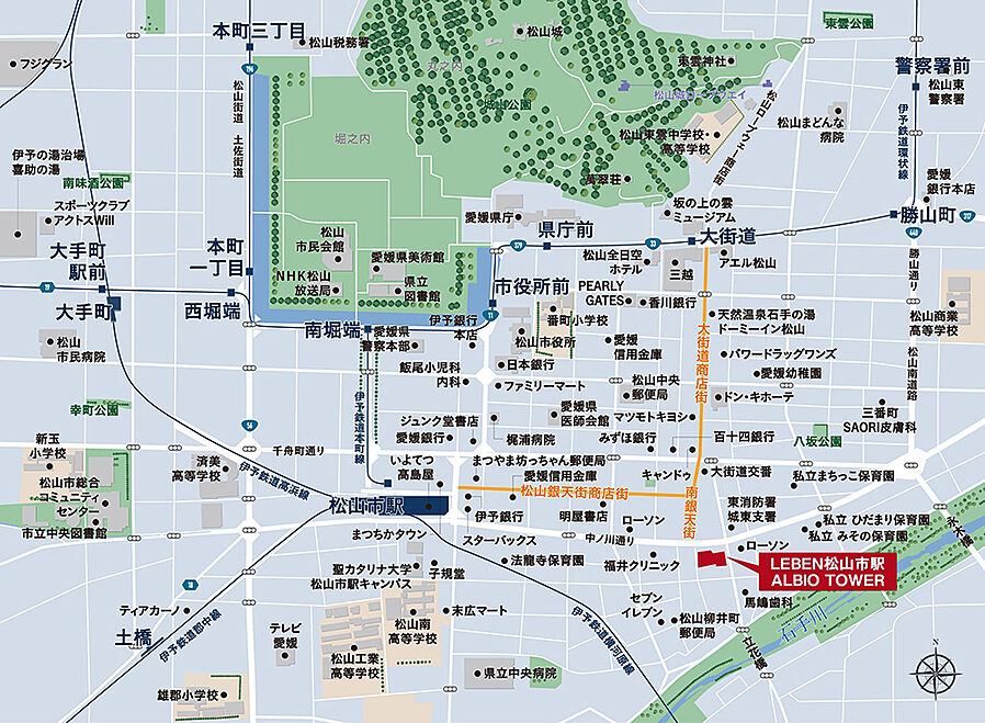 レーベン松山市駅ALBIO TOWER：案内図