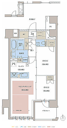 レーベン京都河原町五条 ONE SUITE 間取り C