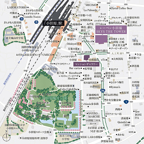 レーベン小田原 SKYS THE TOWER 現地案内図