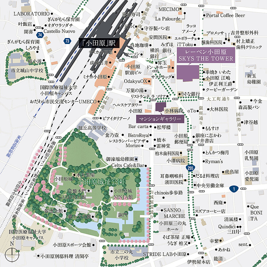 レーベン小田原 SKYS THE TOWER：案内図