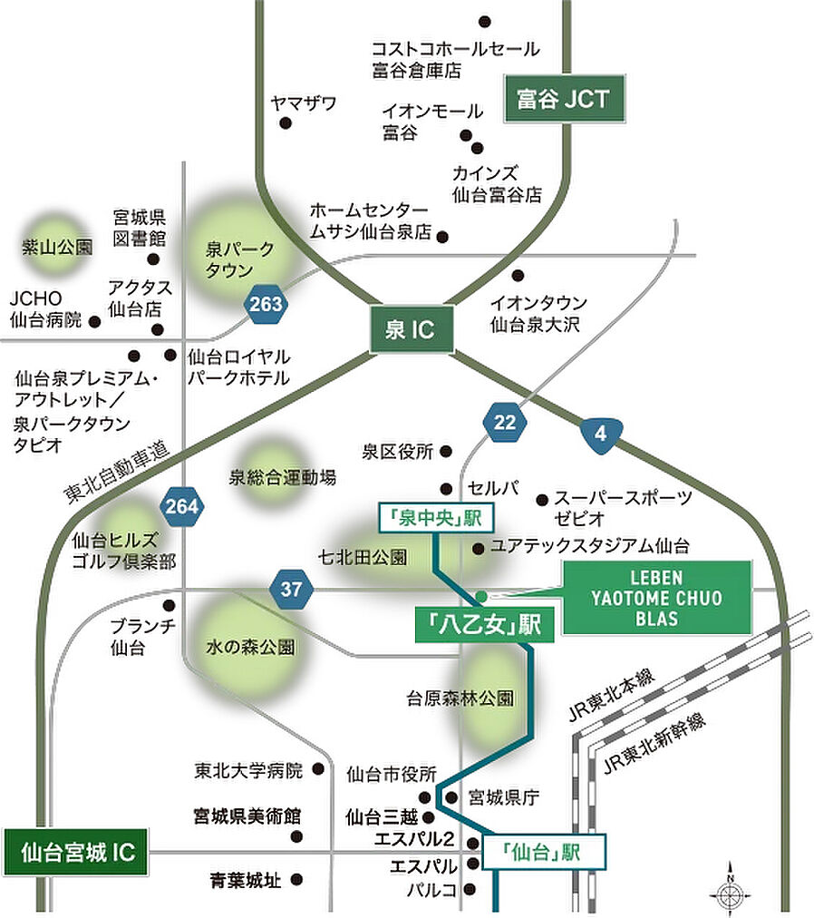 レーベン八乙女中央BLAS：交通図