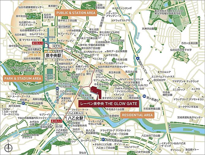 レーベン泉中央 THE GLOW GATE（West） 現地案内図