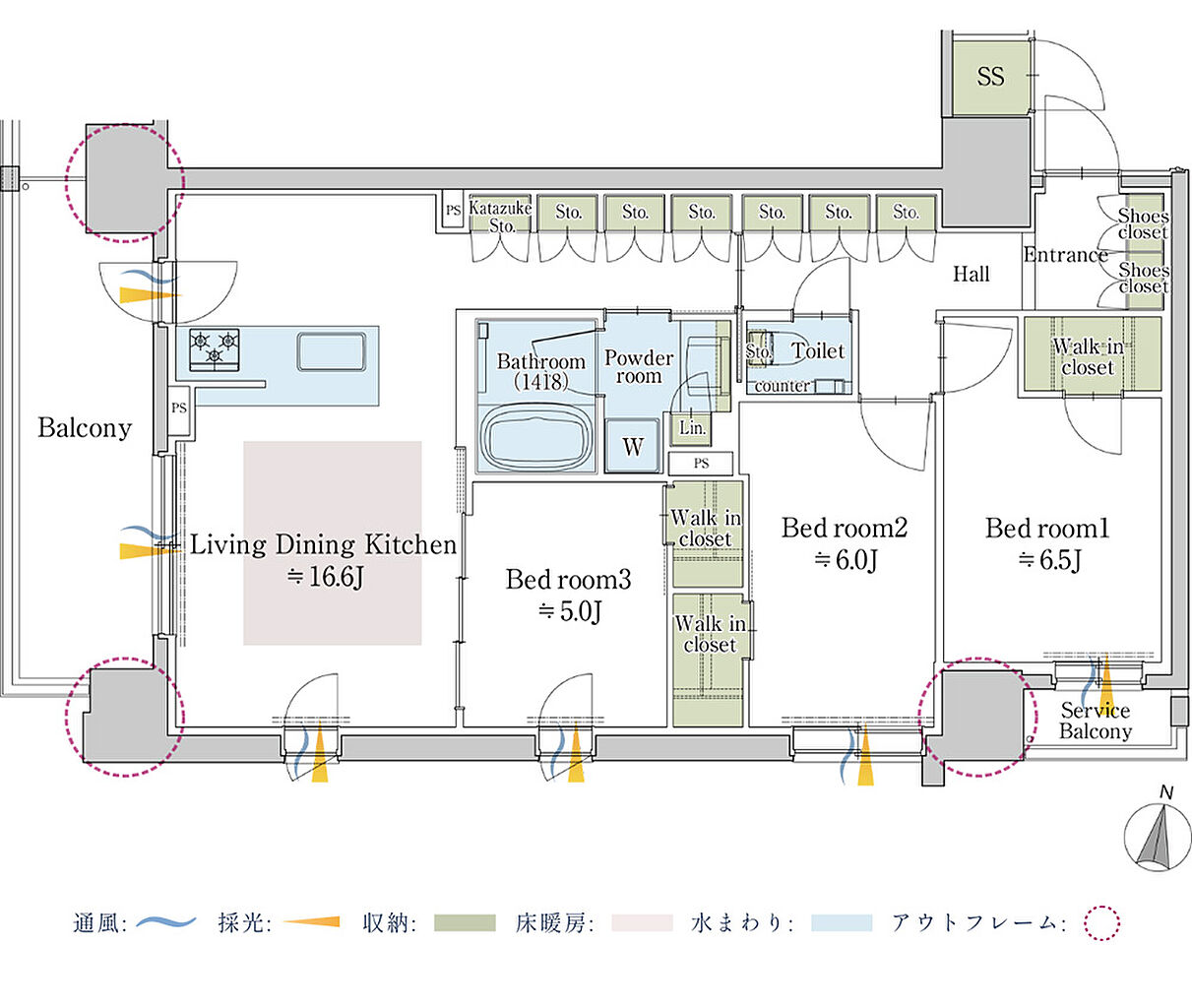 クリオ札幌苗穂ステーションフロント 間取り 【1期2次】A