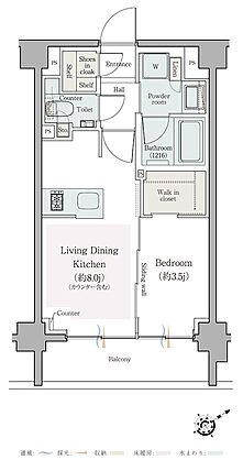 クリオ ラベルヴィ不動前グランクラス 間取り D