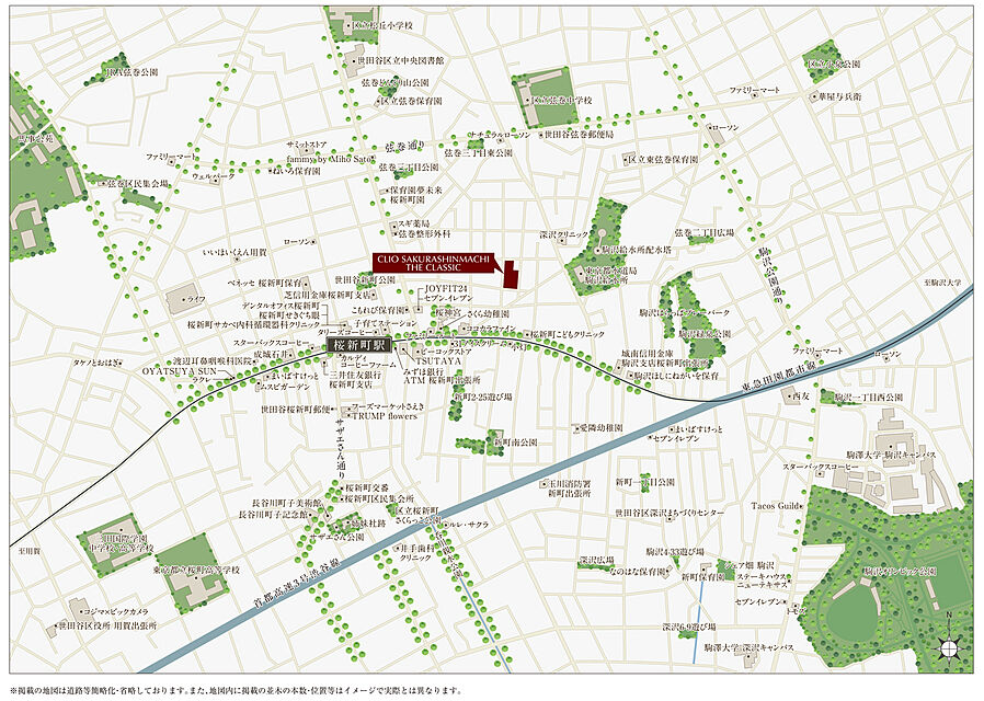 クリオ桜新町ザ・クラシック：案内図