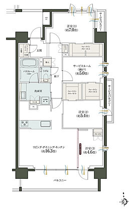 クリオ レジダンス立川パークサイド 間取り S-C