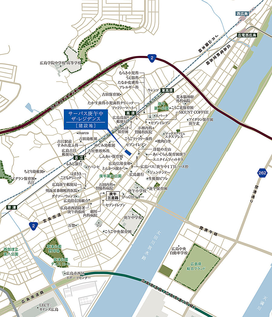 サーパス庚午中ザ・レジデンス：案内図
