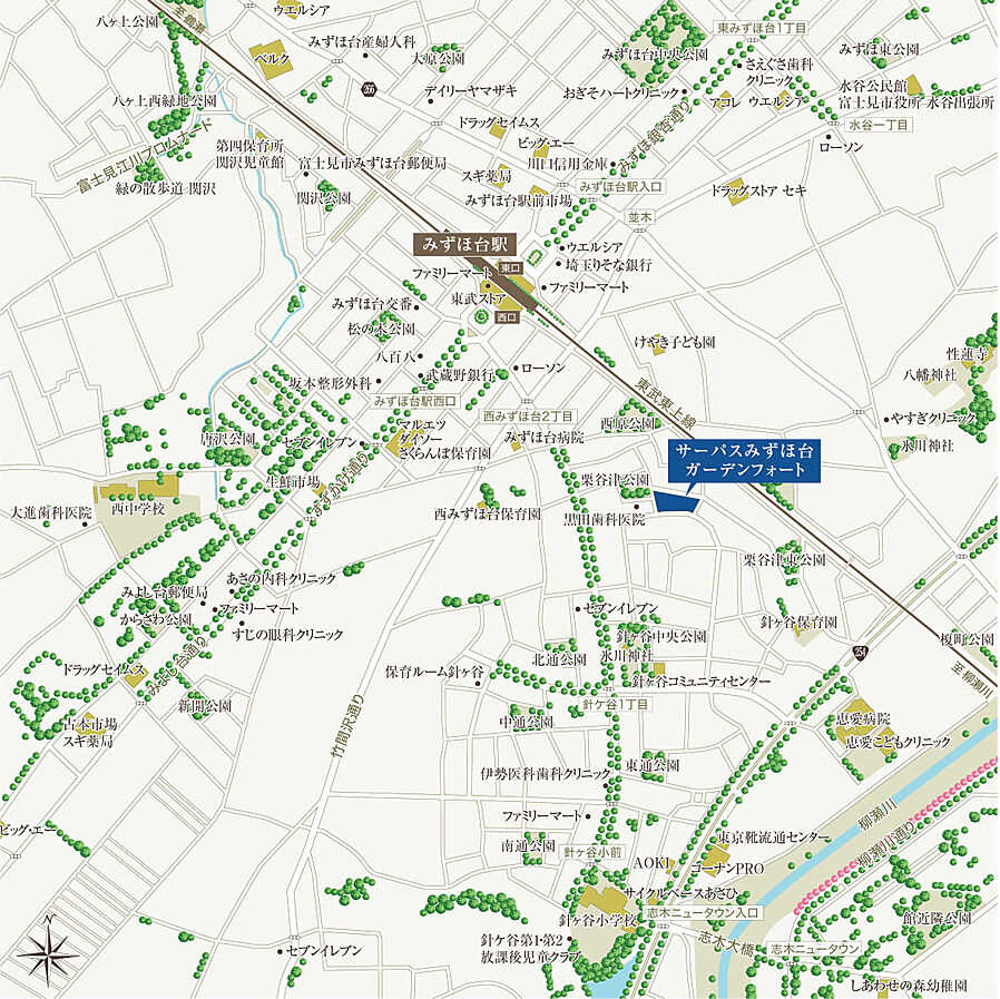 サーパスみずほ台ガーデンフォート：案内図