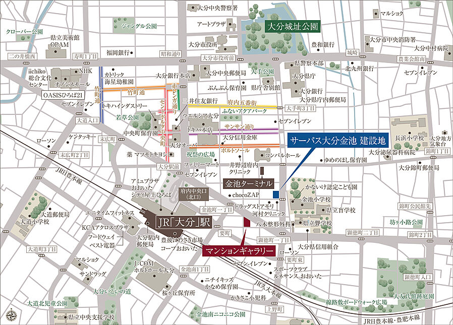 サーパス大分金池：案内図