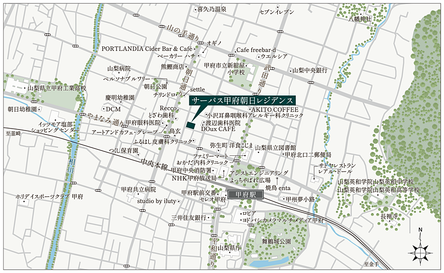 サーパス甲府朝日レジデンス：案内図