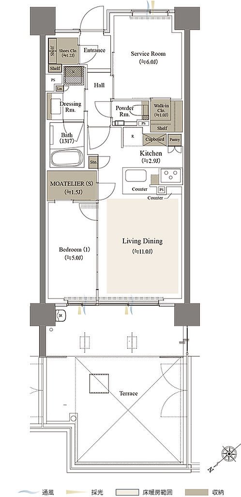 リビオシティ文京小石川 間取り 【第三期1次】Bw-59B2t