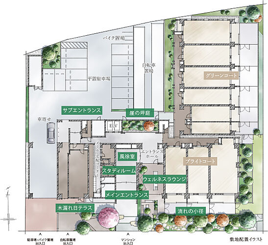 リビオ高田馬場 敷地配置イラスト