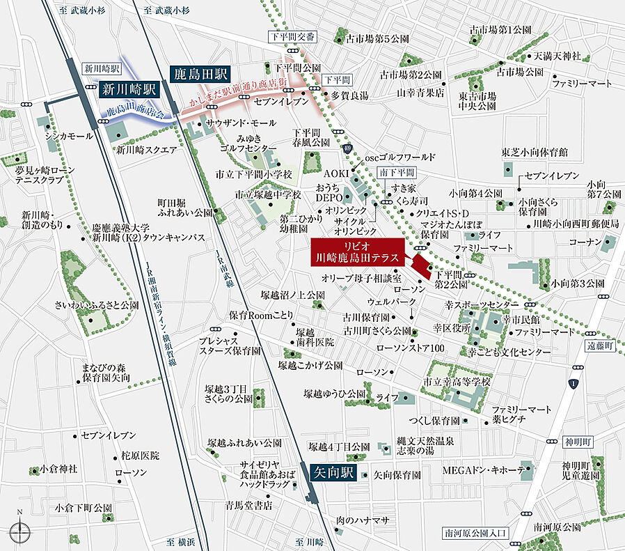 リビオ川崎鹿島田テラス：案内図