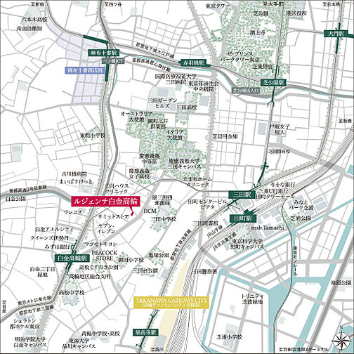 ルジェンテ白金高輪 現地案内図