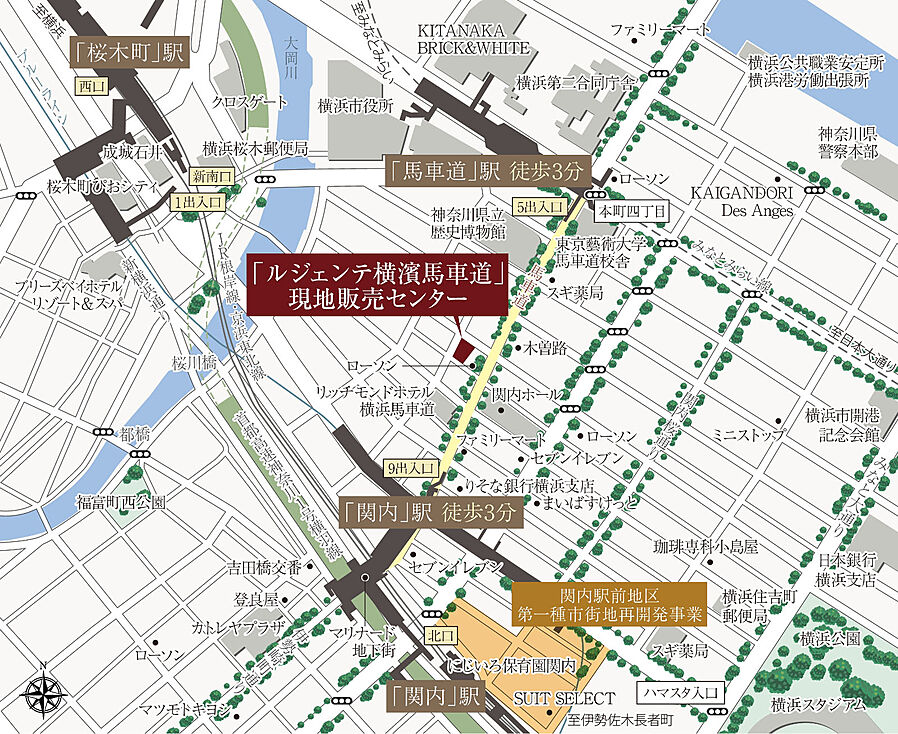 ルジェンテ横濱馬車道：モデルルーム地図
