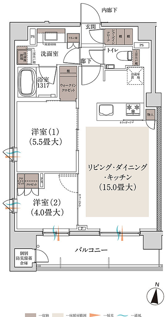 ルジェンテ文京護国寺 間取り E
