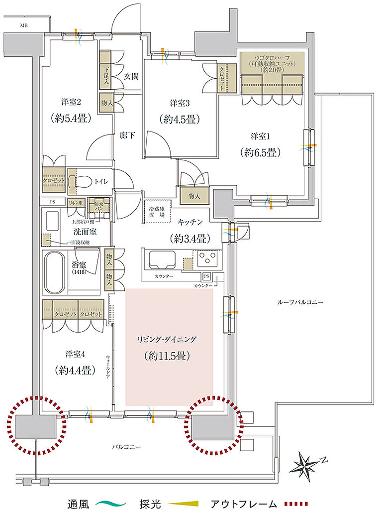 ルネ柏ディアパーク 間取り E4r