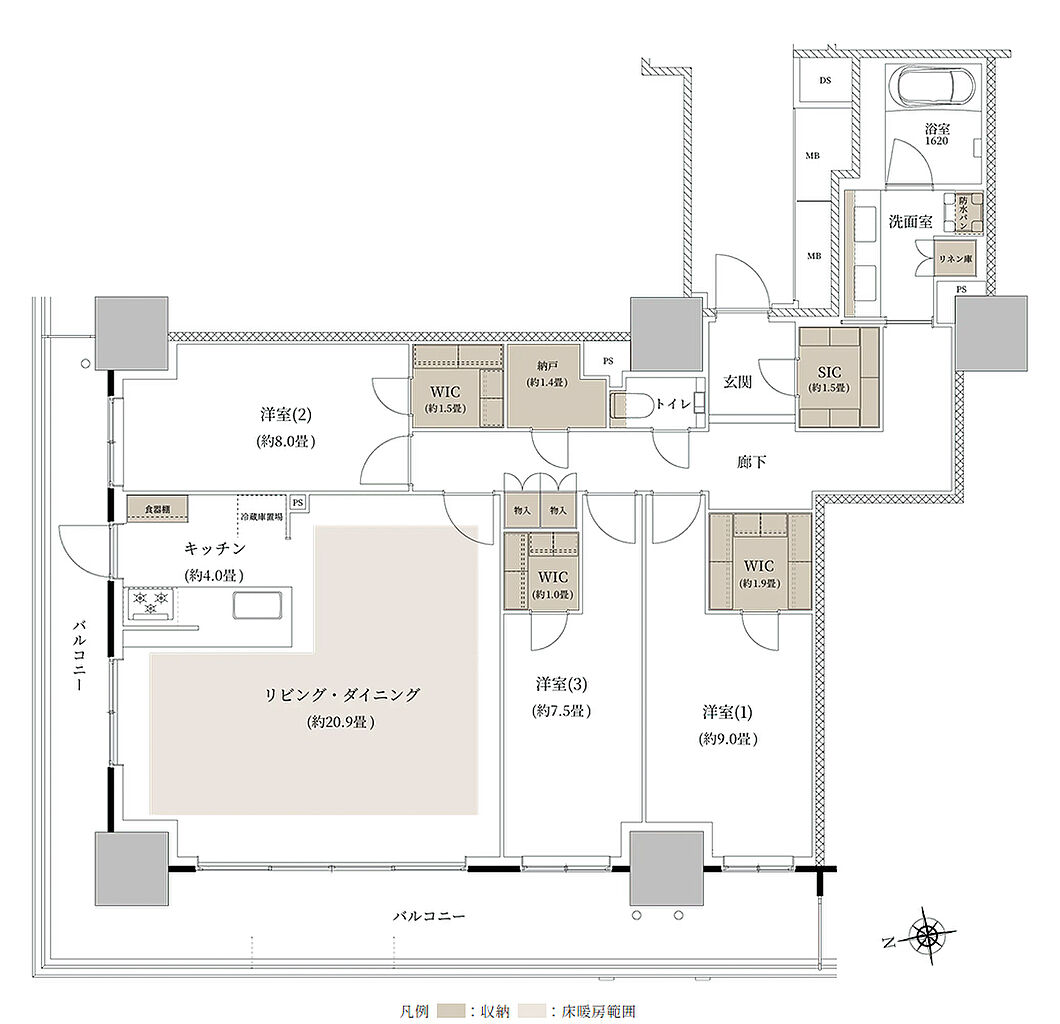 ルネタワー八王子 間取り 120A2