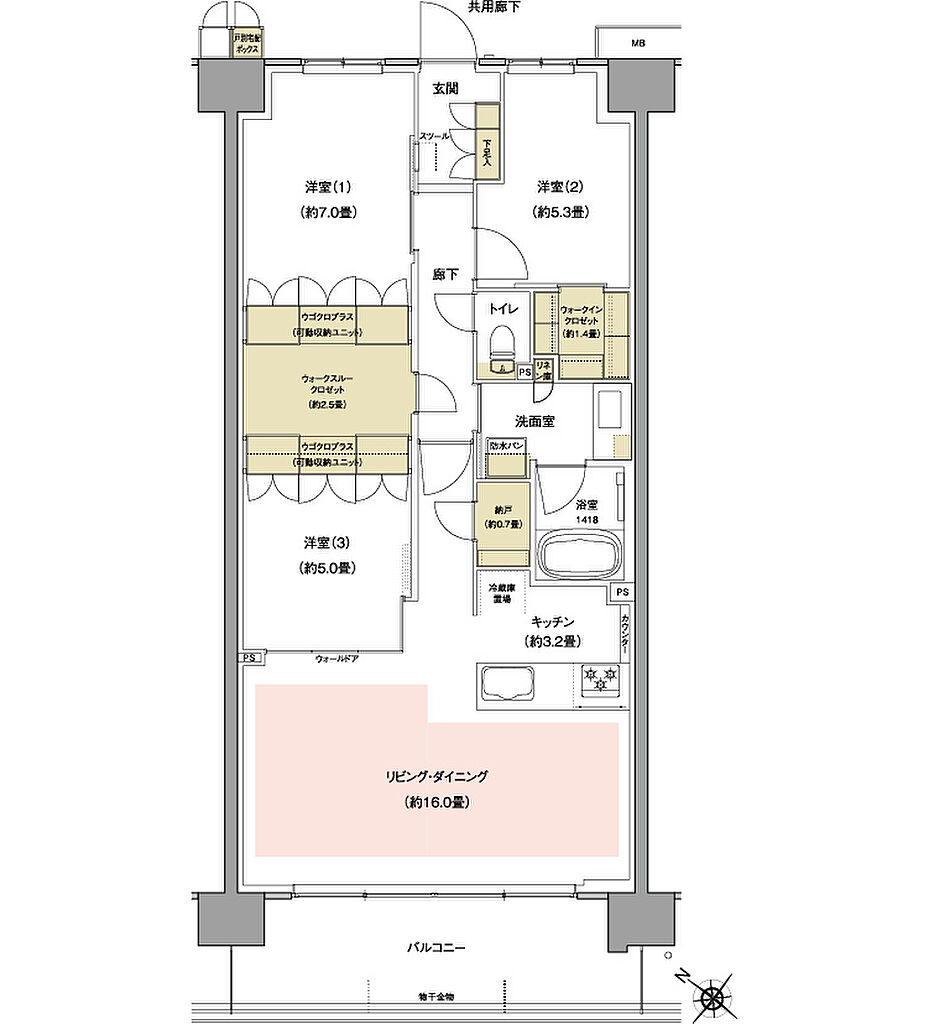 ルネ川口ユトリエ 間取り E