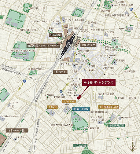 ルネ柏ザ・レジデンス 現地案内図