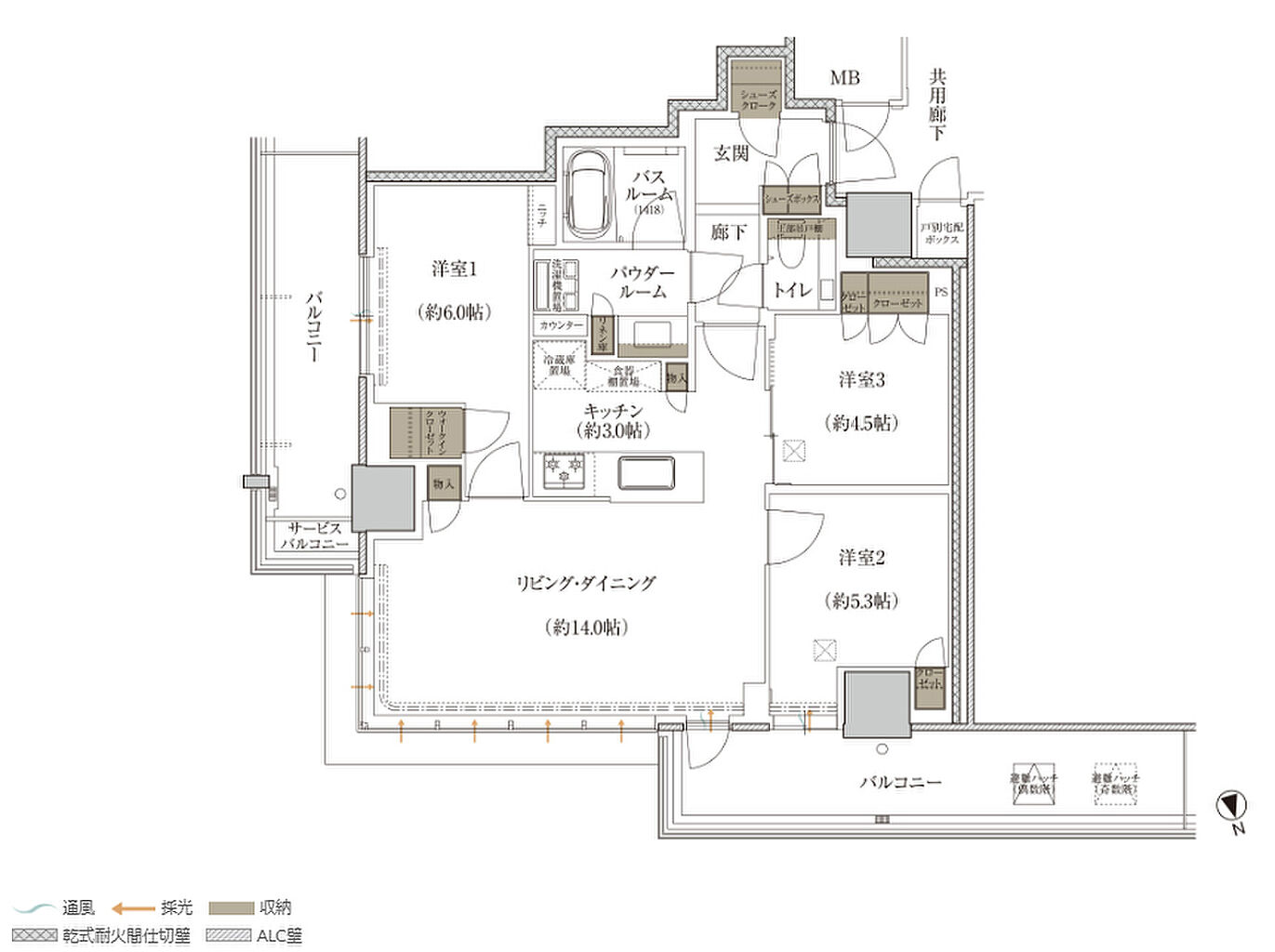 プレミストタワー千里丘 間取り P-J