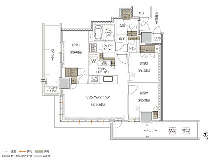 プレミストタワー千里丘 間取り P-J