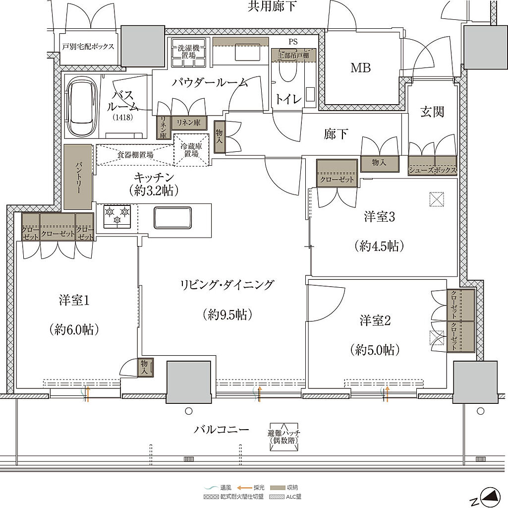 プレミストタワー千里丘 間取り P-C