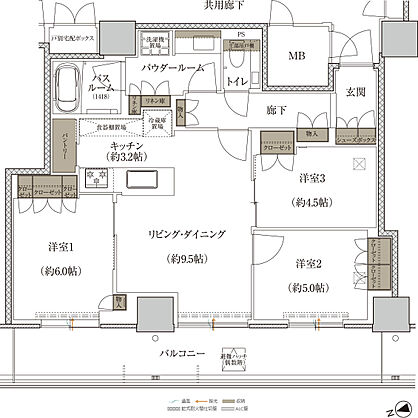 プレミストタワー千里丘 間取り P-C