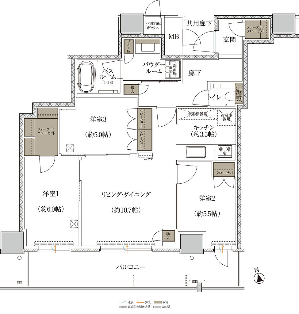 プレミストタワー千里丘 間取り P-E