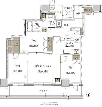 プレミストタワー千里丘 間取り P-E