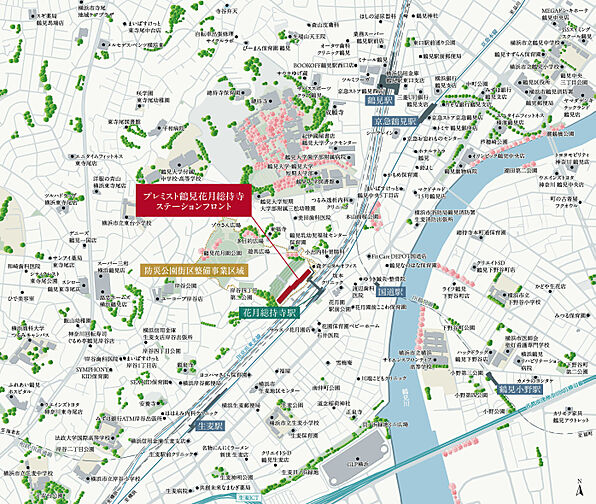 プレミスト鶴見花月総持寺ステーションフロント 現地案内図